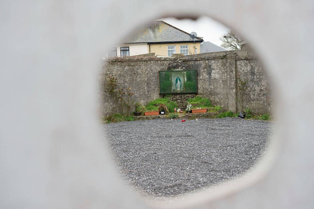 The excavation spot in Tuam where it is thought that 800 babies are buried.