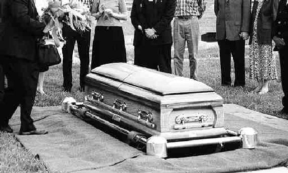 Jim's coffin at the funeral