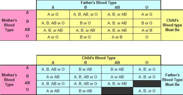 Rh Blood Group Chart